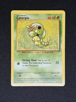 Pokemon TCG CATERPIE 45/102 Base Set Unlimited WOTC - Image 1
