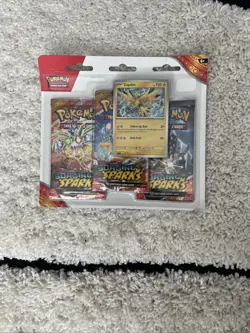 Pokemon TCG Scarlet & Violet Surging Sparks 3 Pack Blister Zapdos or Quagsire - Image 1