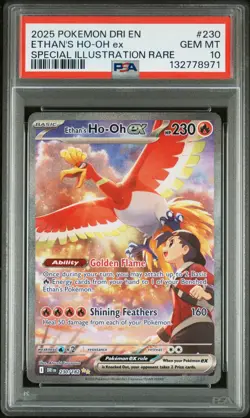 2025 POKEMON DRI EN-DESTINED RIVALS #230 ETHAN'S HO-OH EX PSA 10 - Image 1