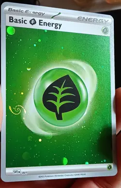 Pokemon 151 HD Cosmo Holo Grass Energy With HD MEW TAIL SWIRL Nm/M - Image 1