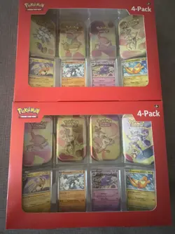 Set of 2 Sam’s Club Pokemon Scarlet & Violet 151 Mini Tin 4-Packs - 8 Tins Total - Image 1