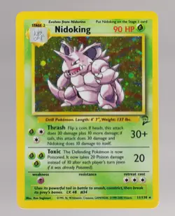 Nidoking 011/130 Base Set 2 Holo Pokemon TCG WOTC Vintage LP - Image 1