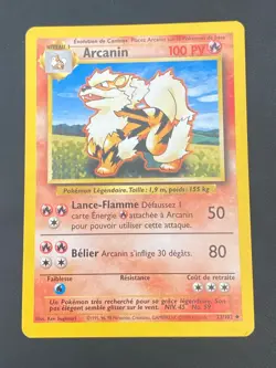 CARTE POKEMON ARCANIN 23/102 FR PEU COMMUNE SET DE BASE - TBE+ - Image 1