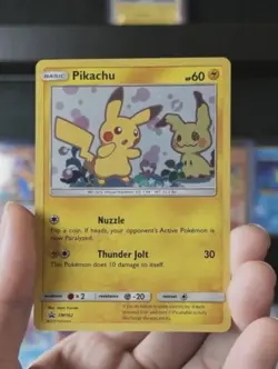 Minty Pokemon TCG Pikachu SM162 Team Up Holo Blister Mint Condition Contender - Image 1