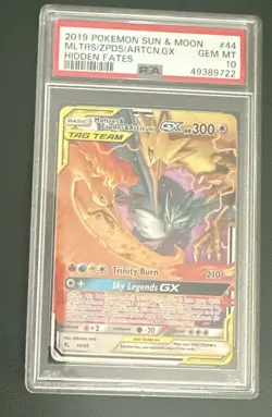 Pokemon TCG Moltres Zapdos Articuno GX Full Art Hidden Fates PSA 10 GEM MINT - Image 1