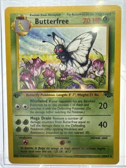 Pokemon TCG Butterfree 33/64 Jungle Base 1st Edition Uncommon NM Vintage TCG - Image 1