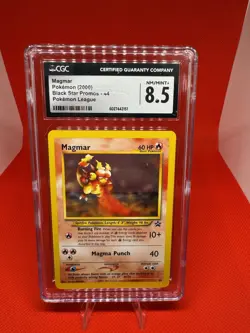 CGC 8.5 NM-MINT+ Magmar # 44 WOTC Black Star PROMO Pokemon League - Image 1