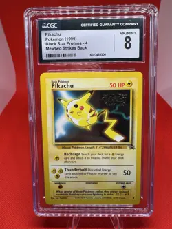 CGC 8 Pikachu 1999 Black Star Promos #4 WB Movie Pokemon TCG NM/MINT Vintage - Image 1