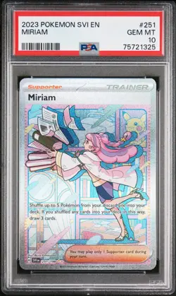 Scarlet & Violet Base Set Miriam Special Illustration Rare Card 251/198 PSA 10 - Image 1