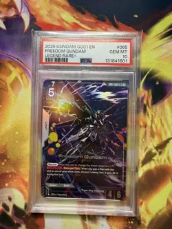 Freedom Gundam Gem Mint 10 GD01-065 Newtype Rising Gundam TCG Card NM LR+ Foil - Image 1