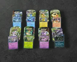 Pokemon Eeveelutions Prismatic Evolutions 8 Mini Tin Set Promos W/ Tokens Cards - Image 1