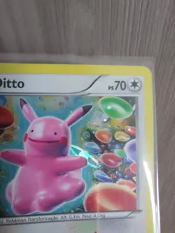 Ditto XY40 PROMO Holo Cosmos Pokemon Card Portuguese LP/NM with Saturn's Ring - Image 2