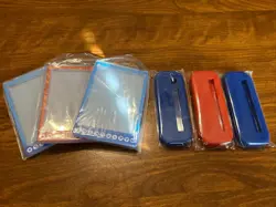 3X Pokemon TCG - 3X Ultra Pro Magnetic Card Stand - Protector Case 2 Blue 1 Red - Image 1