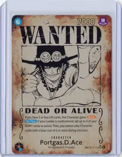 One Piece TCG - Portgas.D.Ace - Wanted Poster - (Error Card) - OP13 - Image 1