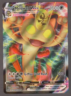 Meowth VMAX SWSH005 Black Star Promo - Full Art - Pokemon Card 2020 NM - Image 1