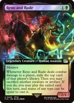 NM Extended Art Foil Reno and Rude, MTG, Final Fantasy, Magic the Gathering, 450 - Image 1
