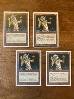 Living Armor x4 NM+ NEVER PLAYED 1995 MtG Chronicles Magic VINTAGE FREE SHIPPING - Image 1
