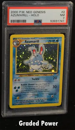 Pokemon Neo Genesis Unlimited Azumarill PSA 7 Holo (1741) 2/111 - Image 1