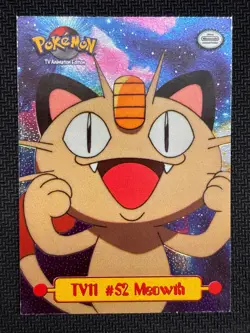 Pokemon Topps TV11 #52 Meowth Sandpaper Foil (BIN1188) - Image 1