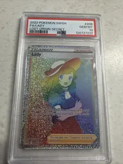 POKEMON ENGLISH LOST ORIGIN SECRET RARE RAINBOW FA/LADY PSA 10 - Image 1