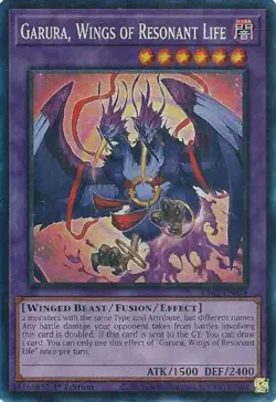 Yugioh! Garura, Wings of Resonant Life - RA02-EN024 - Prismatic Collector's Rare - Image 1