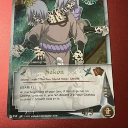 Naruto Card 252 - Sakon - Super Rare - First Edition - Holo Foil Card - Image 3