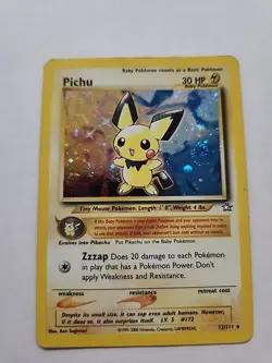 Pokemon Pichu TCG Neo Genesis Holo Rare Card 12/111 LP Condition - Image 2