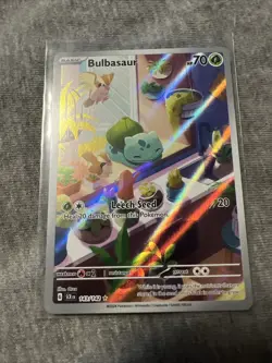 Pokemon TCG Bulbasaur Stellar Crown Illustration Rare Card 143/142 Sv07 - Image 1
