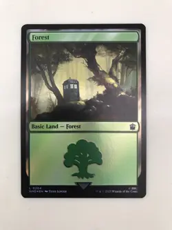 Forest 0204 Tardis Foil MTG Magic the Gathering Card NM Near Mint Doctor Who - Image 1