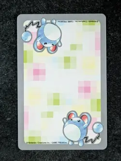 2000 Pokemon BAYLEEF 153B Silver Marill Deck 9 Of Hearts Poker Playing Card JPN - Image 2