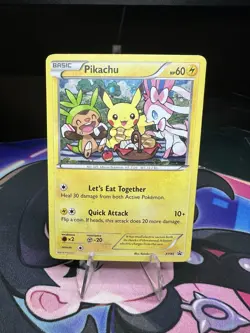 Pokemon Pikachu XY95 Holo 2016 Let's Eat Together Cutest Card - Image 1
