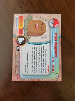 MP! BLACK Label Diglett #50 Topps Pokemon Series 1 TV Animation Edition - Image 2