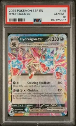 HYDREIGON EX #119 PSA 10 Gem Mint • 2024 Pokemon SV08 Surging Sparks Holo Rare - Image 1