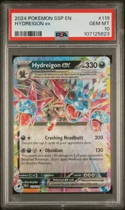 HYDREIGON EX #119 PSA 10 Gem Mint • 2024 Pokemon SV08 Surging Sparks Holo Rare - Image 3