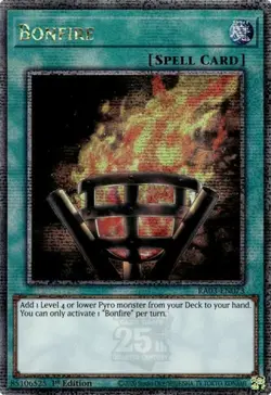 Yugioh! LP Bonfire - RA03-EN073 - Quarter Century Secret Rare - 1st Edition Ligh - Image 1
