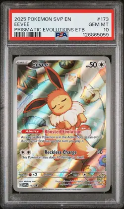 Pokemon TCG Eevee Prismatic Evolutions Black Star Promo Card ETB #173 - PSA 10 - Image 1