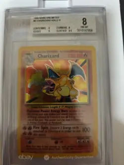 #4 Charizard Holo Rare Card | 1999 Pokemon Base Set Unlimited | BGS 8 NM-MT - Image 2