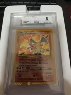 #4 Charizard Holo Rare Card | 1999 Pokemon Base Set Unlimited | BGS 8 NM-MT - Image 3