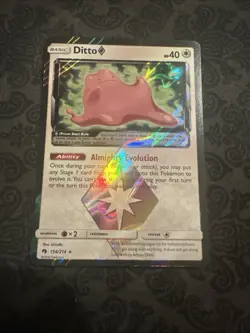 Pokemon TCG Ditto Prism Star Reverse Holo Card 154/214 Lost Thunder - Image 1