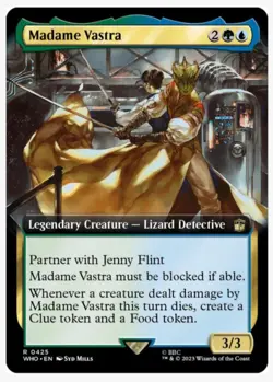 Madame Vastra (Extended Art) Doctor WHO | MTG EDH Partner Clue Food Token NEW NM - Image 1