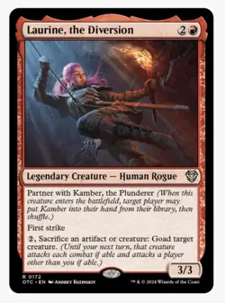 Laurine, the Diversion | Partner w/ Kamber | OTC | MTG EDH Goad | Rare NM-Mint - Image 1