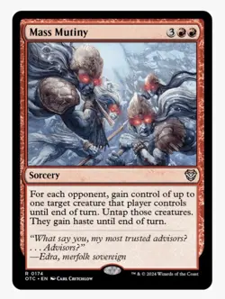 Mass Mutiny | Outlaws Commander OTC | EDH Staple | MTG Threaten Effect | Rare NM - Image 1