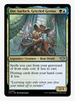 Doc Aurlock, Grizzled Genius | MTG OTJ | Simic EDH Commander Graveyard | NEW NM+ - Image 1