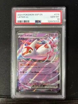 PSA 10 Latias ex : Pokemon : Sv08: Surging Sparks 2024 : 076/191 : GEM MINT - Image 1