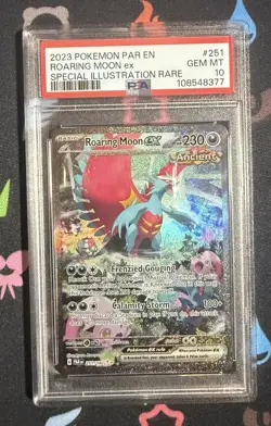 Pokemon Roaring Moon ex SIR #251 PSA 10 Paradox Rift 2023 - Image 1