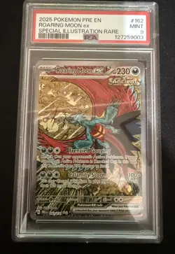 2025 Pokemon PRE EN Roaring Moon Ex Special Illustration Rare # 162 PSA 9 - Image 1