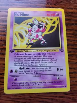 MP Pokemon TCG Mr. Mime Jungle 22/64 Regular 1st Edition Rare - Image 1