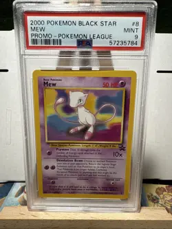 Pokemon Black Star Mew Promo-Pokemon League #8 2000 PSA 9 - Image 1