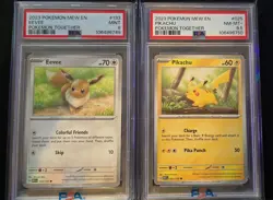 Pikachu & Eevee Pokemon Together Stamped Promo PSA 9 And 8.5 Sequential. Low Pop - Image 1