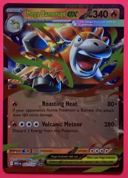 Pokemon TCG - Double Rare Mega Camerupt ex 022/132 - Mega Evolution Base - NM - Image 1